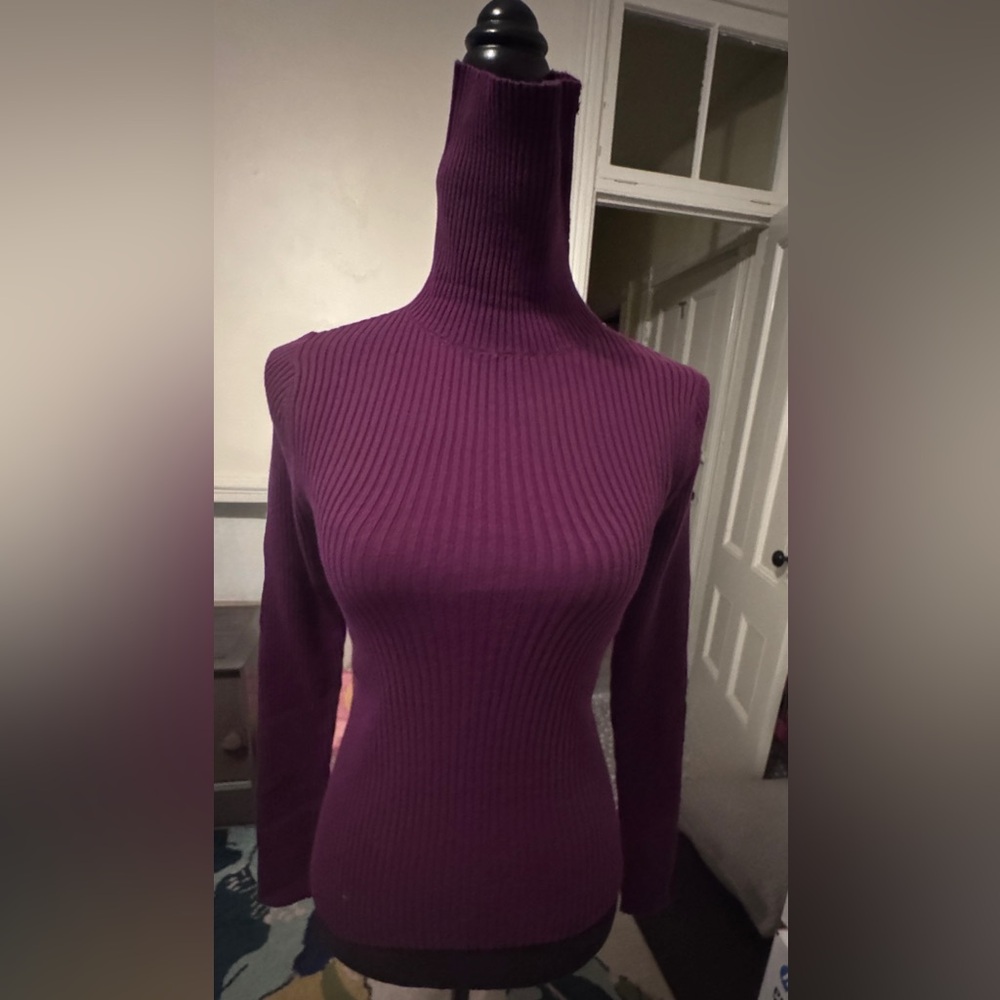 Women's Purple Turtleneck Sweater